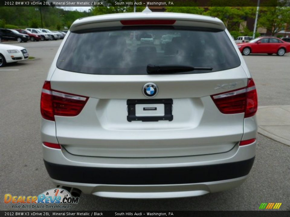 2012 BMW X3 xDrive 28i Mineral Silver Metallic / Black Photo #4