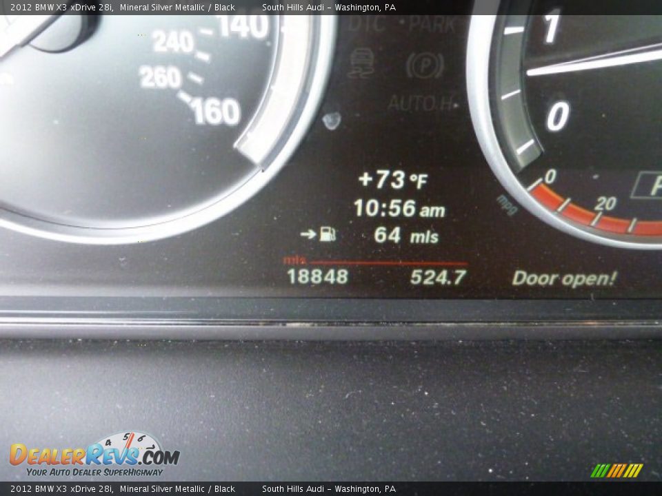 2012 BMW X3 xDrive 28i Mineral Silver Metallic / Black Photo #20