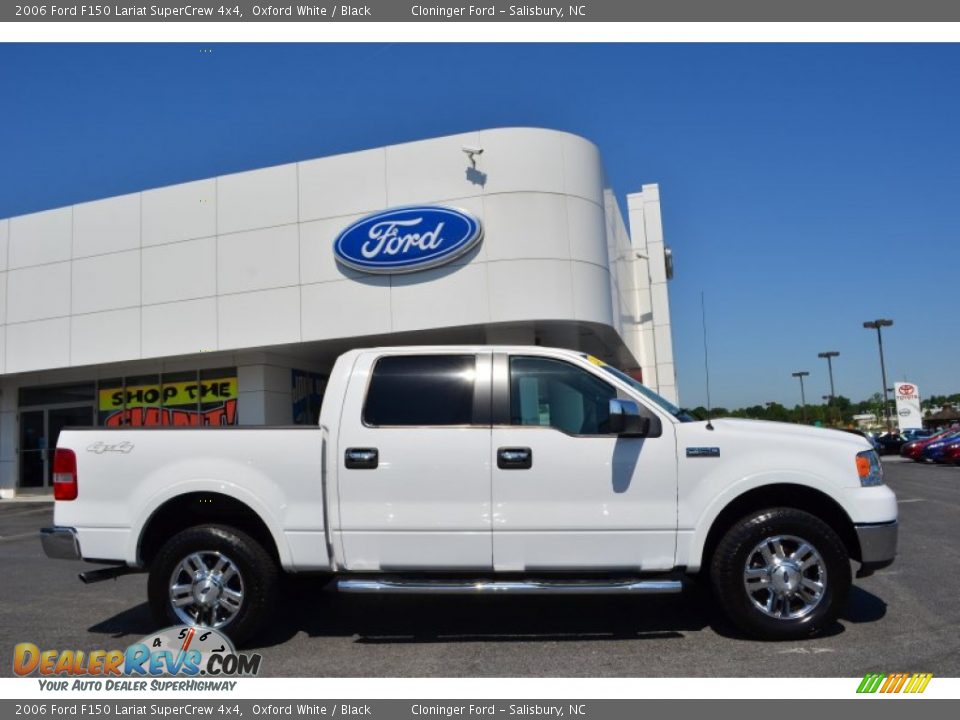 2006 Ford F150 Lariat SuperCrew 4x4 Oxford White / Black Photo #2