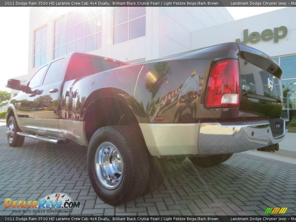 2011 Dodge Ram 3500 HD Laramie Crew Cab 4x4 Dually Brilliant Black Crystal Pearl / Light Pebble Beige/Bark Brown Photo #3