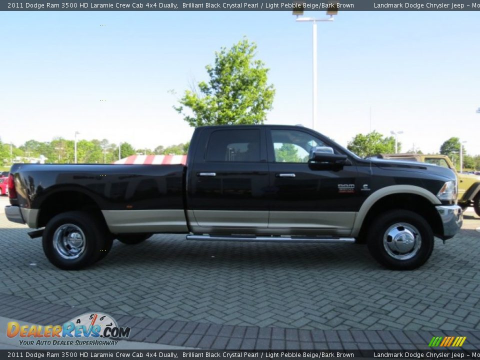 2011 Dodge Ram 3500 HD Laramie Crew Cab 4x4 Dually Brilliant Black Crystal Pearl / Light Pebble Beige/Bark Brown Photo #6