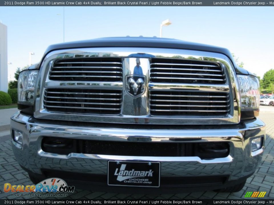 2011 Dodge Ram 3500 HD Laramie Crew Cab 4x4 Dually Brilliant Black Crystal Pearl / Light Pebble Beige/Bark Brown Photo #8