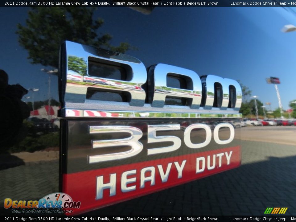 2011 Dodge Ram 3500 HD Laramie Crew Cab 4x4 Dually Brilliant Black Crystal Pearl / Light Pebble Beige/Bark Brown Photo #10
