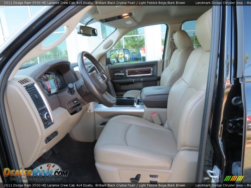 2011 Dodge Ram 3500 HD Laramie Crew Cab 4x4 Dually Brilliant Black Crystal Pearl / Light Pebble Beige/Bark Brown Photo #11