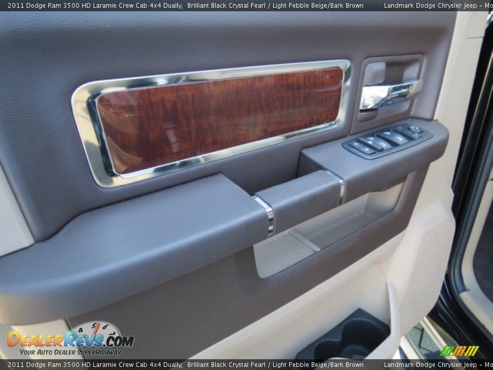 2011 Dodge Ram 3500 HD Laramie Crew Cab 4x4 Dually Brilliant Black Crystal Pearl / Light Pebble Beige/Bark Brown Photo #12