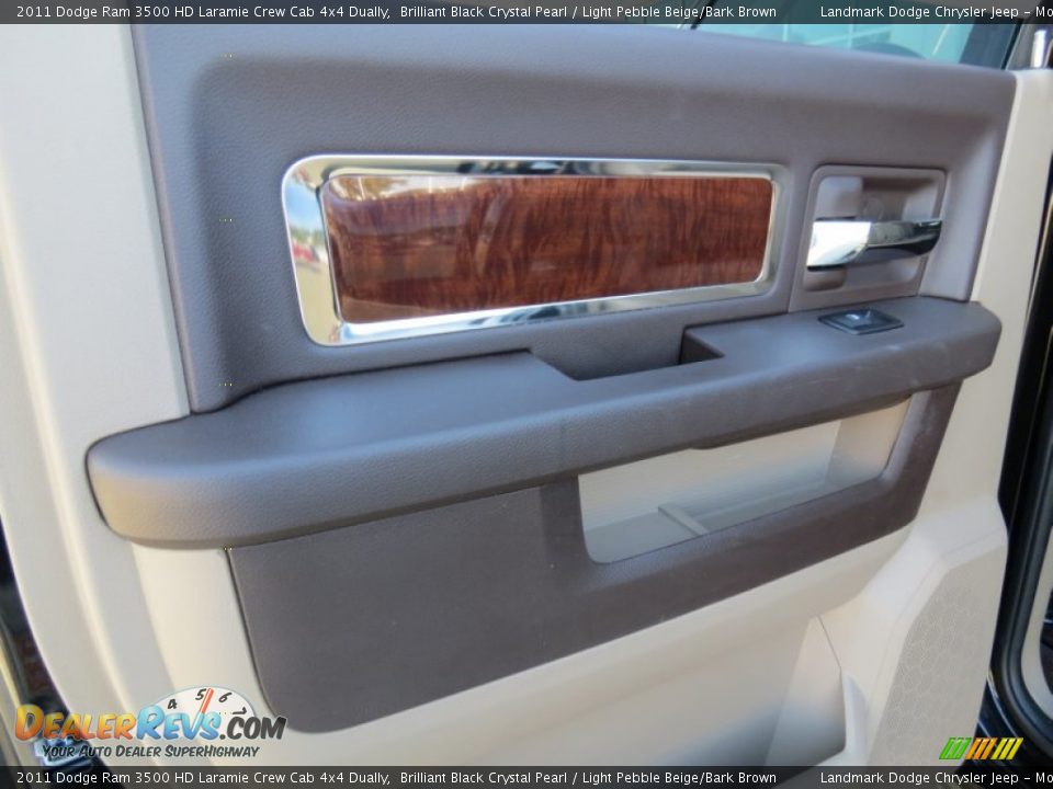 2011 Dodge Ram 3500 HD Laramie Crew Cab 4x4 Dually Brilliant Black Crystal Pearl / Light Pebble Beige/Bark Brown Photo #15