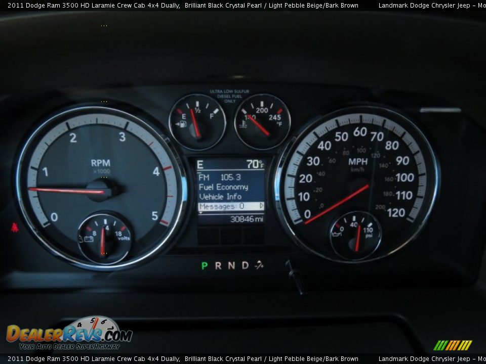 2011 Dodge Ram 3500 HD Laramie Crew Cab 4x4 Dually Brilliant Black Crystal Pearl / Light Pebble Beige/Bark Brown Photo #29