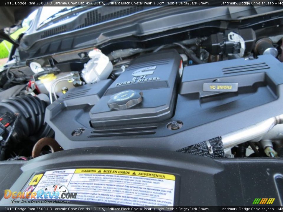2011 Dodge Ram 3500 HD Laramie Crew Cab 4x4 Dually Brilliant Black Crystal Pearl / Light Pebble Beige/Bark Brown Photo #34