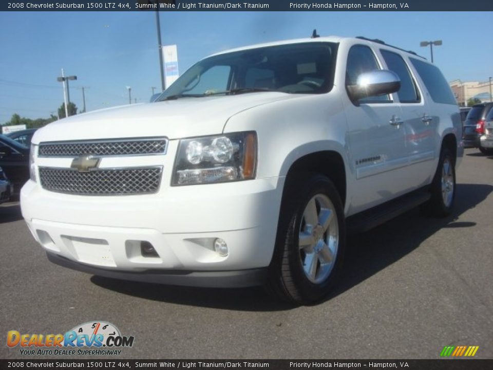 2008 Chevrolet Suburban 1500 LTZ 4x4 Summit White / Light Titanium/Dark Titanium Photo #1