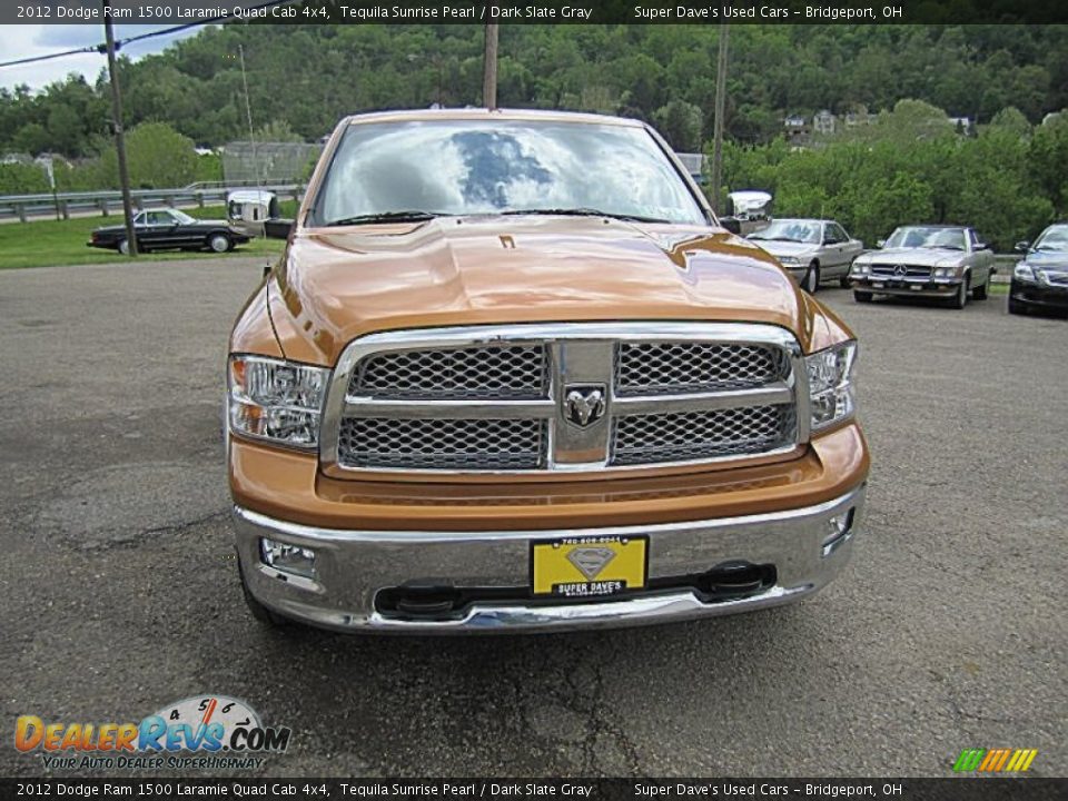 2012 Dodge Ram 1500 Laramie Quad Cab 4x4 Tequila Sunrise Pearl / Dark Slate Gray Photo #3