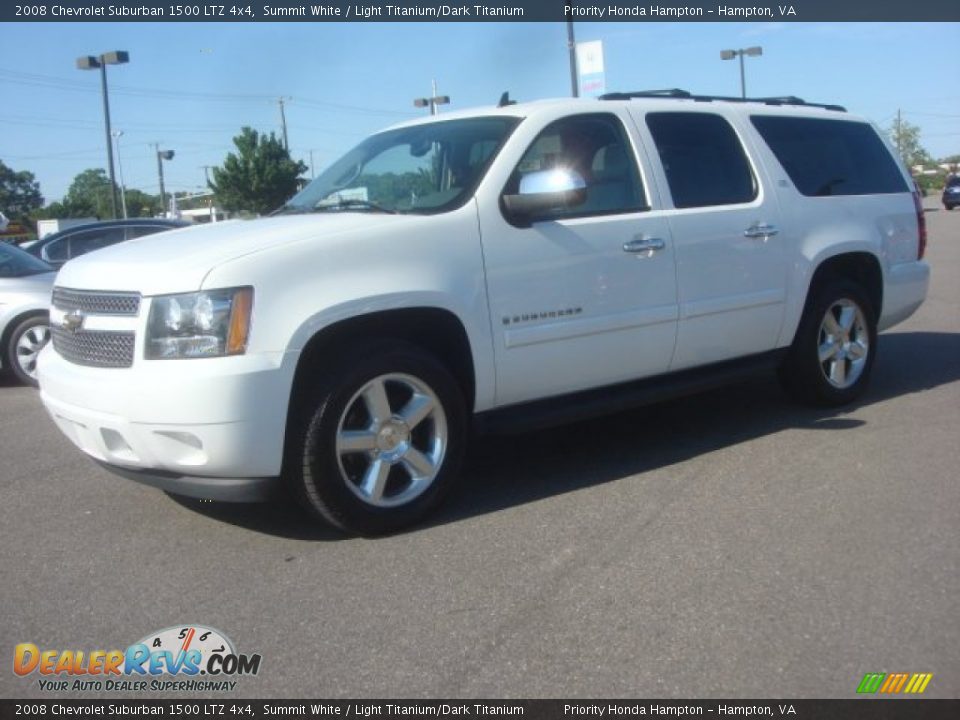 2008 Chevrolet Suburban 1500 LTZ 4x4 Summit White / Light Titanium/Dark Titanium Photo #2