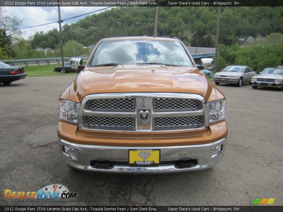2012 Dodge Ram 1500 Laramie Quad Cab 4x4 Tequila Sunrise Pearl / Dark Slate Gray Photo #4