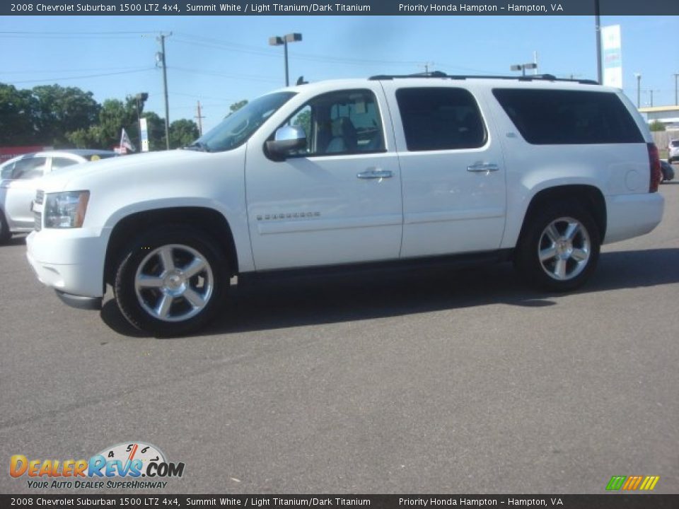 2008 Chevrolet Suburban 1500 LTZ 4x4 Summit White / Light Titanium/Dark Titanium Photo #3