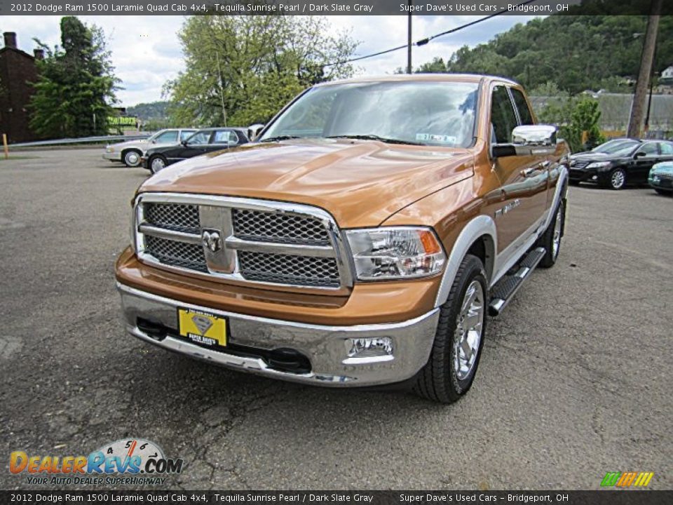 2012 Dodge Ram 1500 Laramie Quad Cab 4x4 Tequila Sunrise Pearl / Dark Slate Gray Photo #5