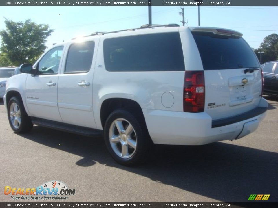2008 Chevrolet Suburban 1500 LTZ 4x4 Summit White / Light Titanium/Dark Titanium Photo #4