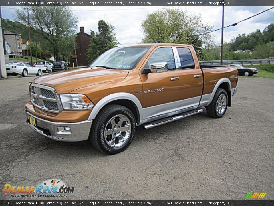 2012 Dodge Ram 1500 Laramie Quad Cab 4x4 Tequila Sunrise Pearl / Dark Slate Gray Photo #6