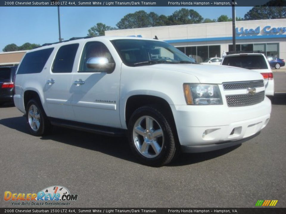 2008 Chevrolet Suburban 1500 LTZ 4x4 Summit White / Light Titanium/Dark Titanium Photo #8