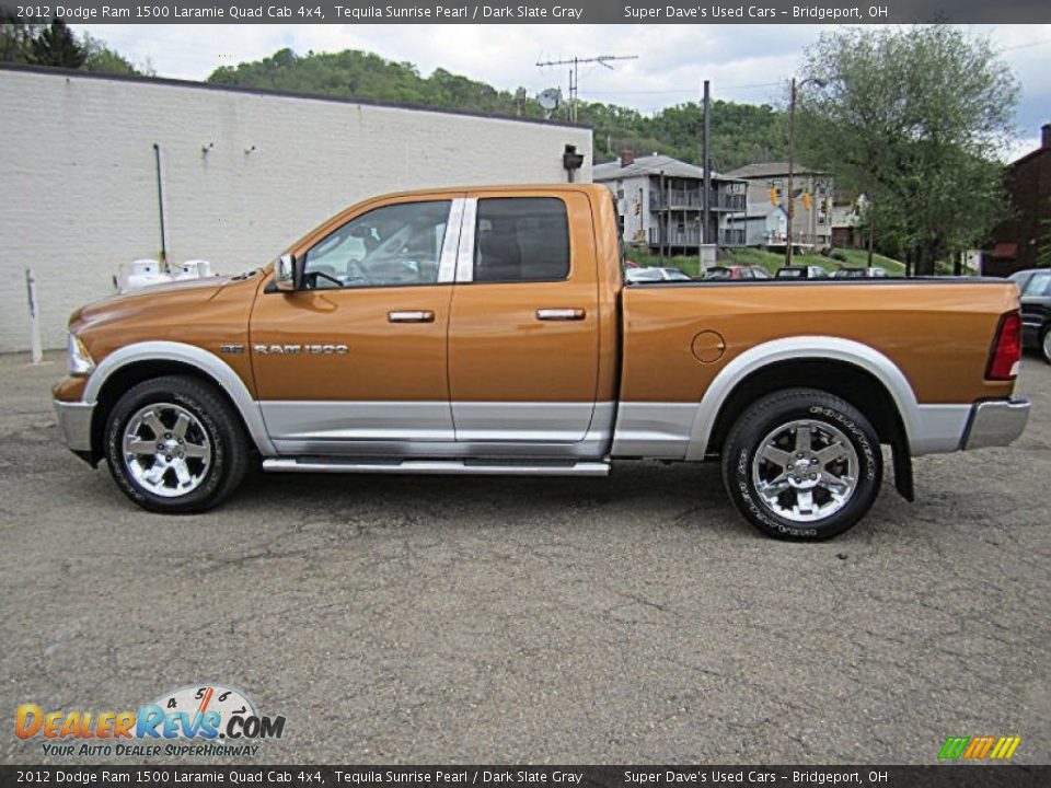 2012 Dodge Ram 1500 Laramie Quad Cab 4x4 Tequila Sunrise Pearl / Dark Slate Gray Photo #8