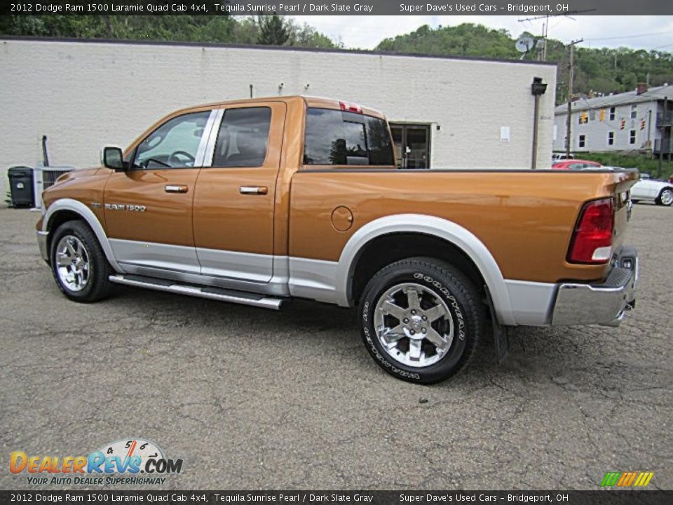2012 Dodge Ram 1500 Laramie Quad Cab 4x4 Tequila Sunrise Pearl / Dark Slate Gray Photo #9