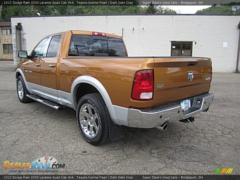 2012 Dodge Ram 1500 Laramie Quad Cab 4x4 Tequila Sunrise Pearl / Dark Slate Gray Photo #10