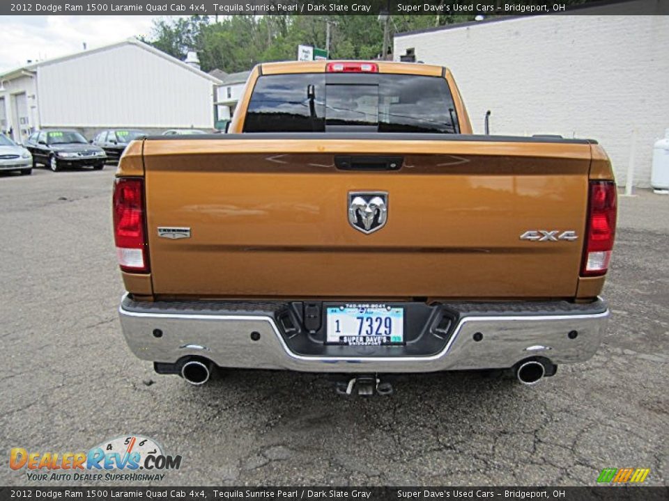 2012 Dodge Ram 1500 Laramie Quad Cab 4x4 Tequila Sunrise Pearl / Dark Slate Gray Photo #12