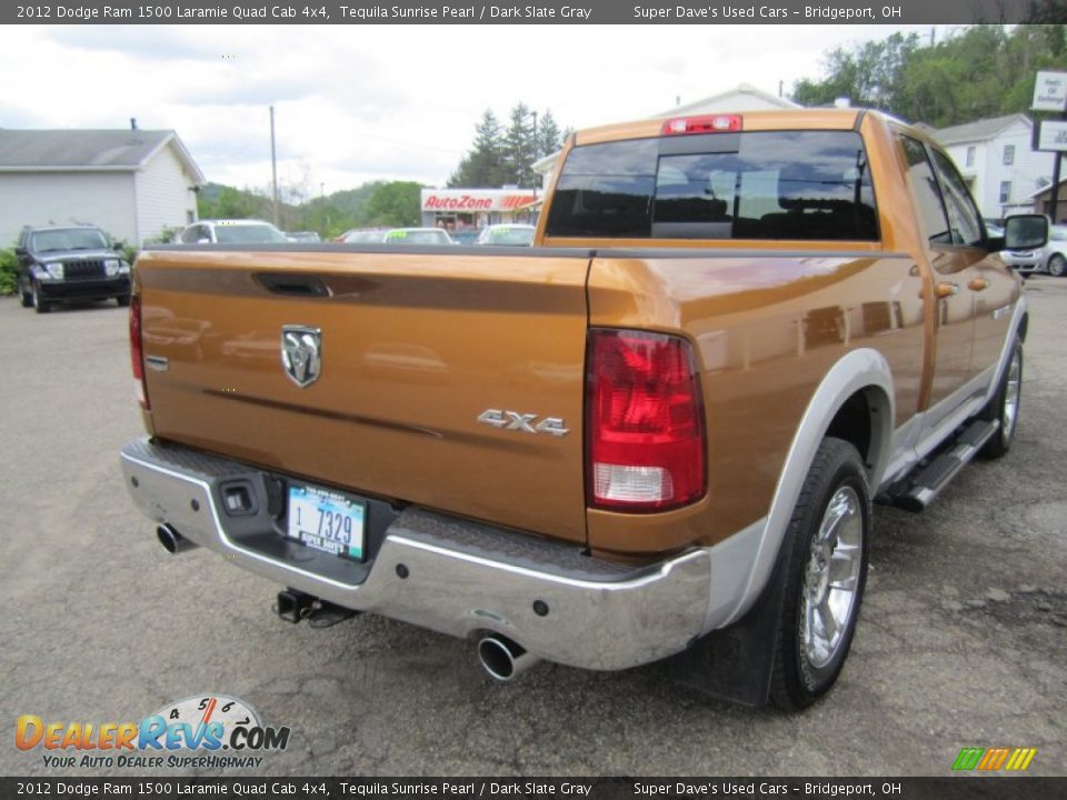 2012 Dodge Ram 1500 Laramie Quad Cab 4x4 Tequila Sunrise Pearl / Dark Slate Gray Photo #13