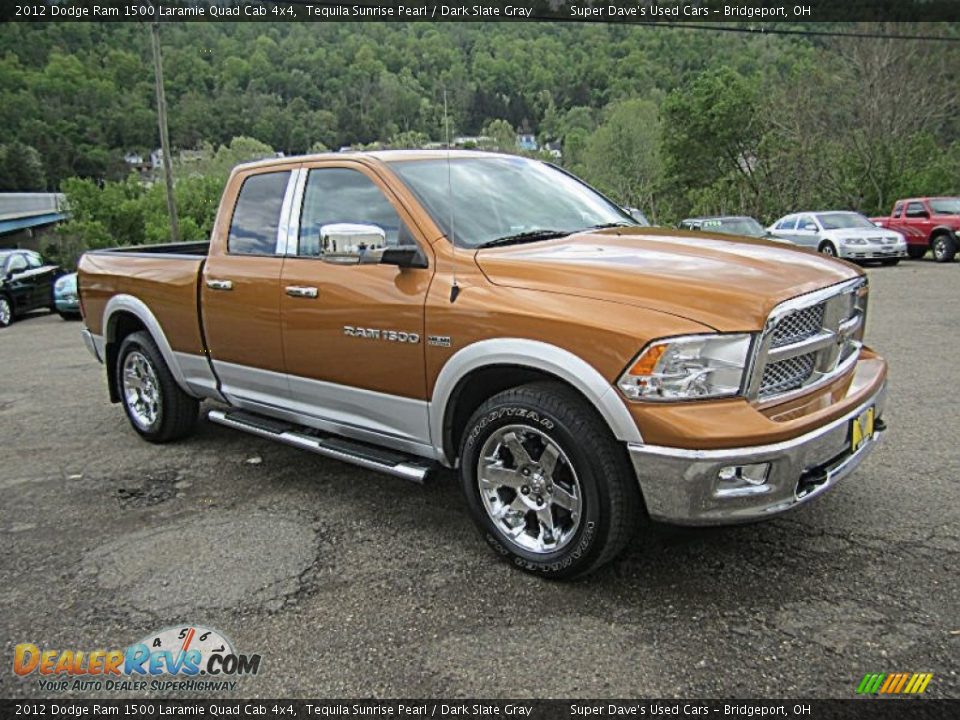 2012 Dodge Ram 1500 Laramie Quad Cab 4x4 Tequila Sunrise Pearl / Dark Slate Gray Photo #17