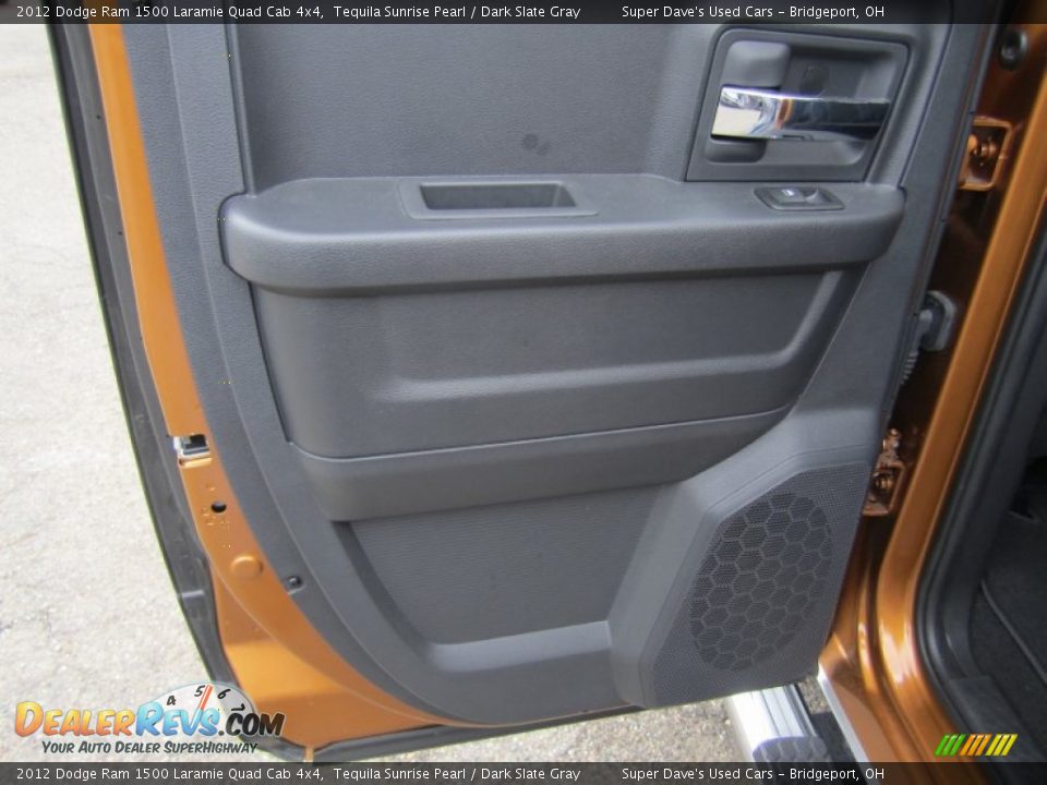 2012 Dodge Ram 1500 Laramie Quad Cab 4x4 Tequila Sunrise Pearl / Dark Slate Gray Photo #28