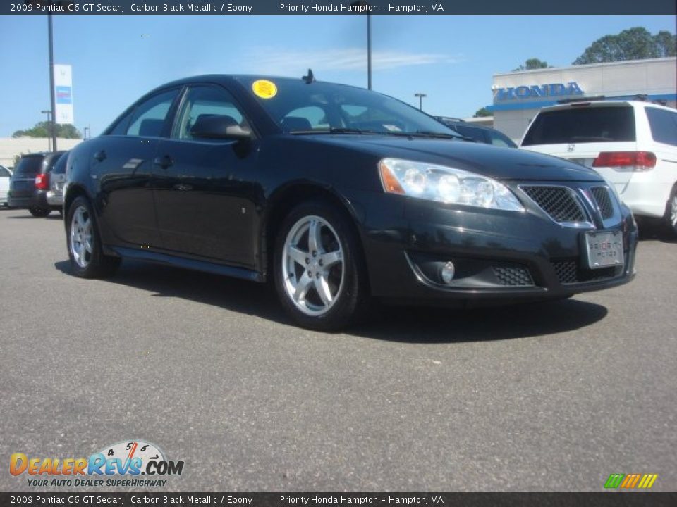 2009 Pontiac G6 GT Sedan Carbon Black Metallic / Ebony Photo #6