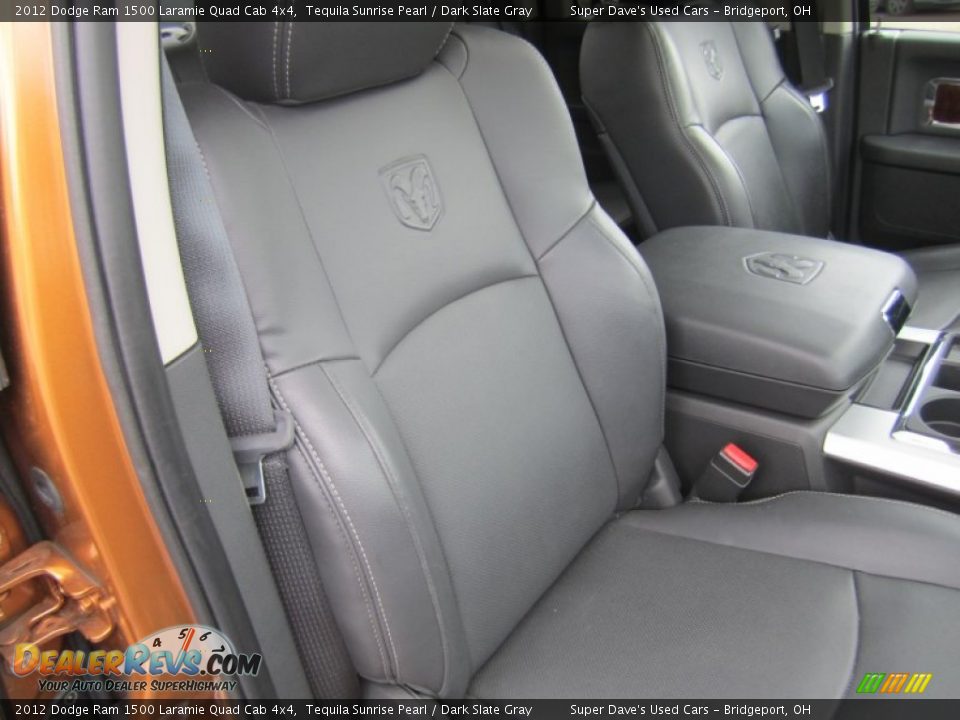 2012 Dodge Ram 1500 Laramie Quad Cab 4x4 Tequila Sunrise Pearl / Dark Slate Gray Photo #35