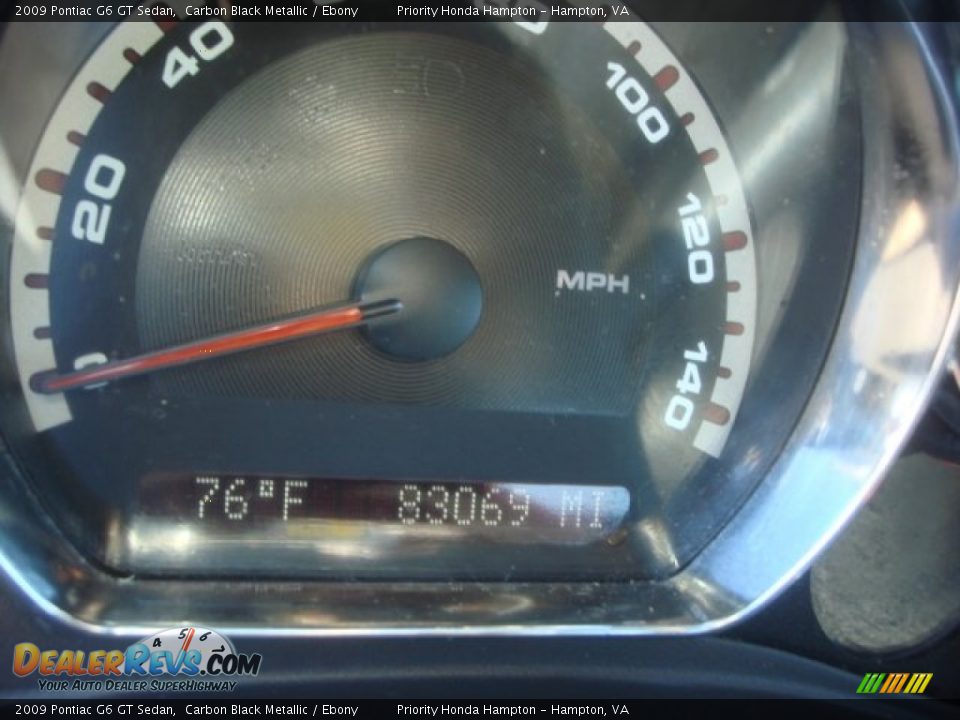 2009 Pontiac G6 GT Sedan Carbon Black Metallic / Ebony Photo #14