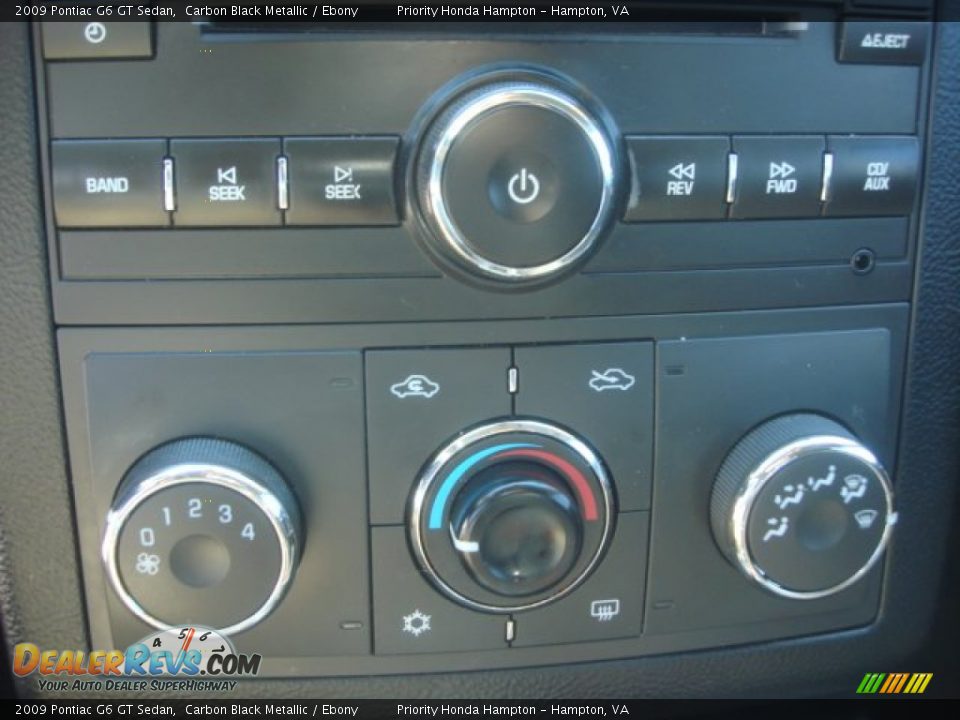 2009 Pontiac G6 GT Sedan Carbon Black Metallic / Ebony Photo #16