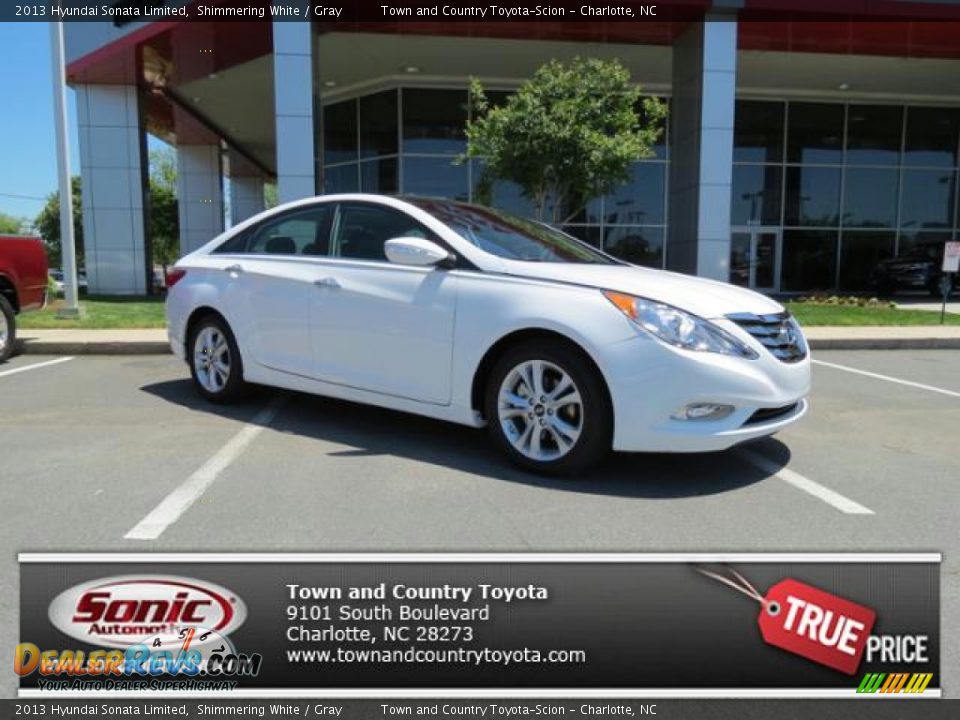 2013 Hyundai Sonata Limited Shimmering White / Gray Photo #1