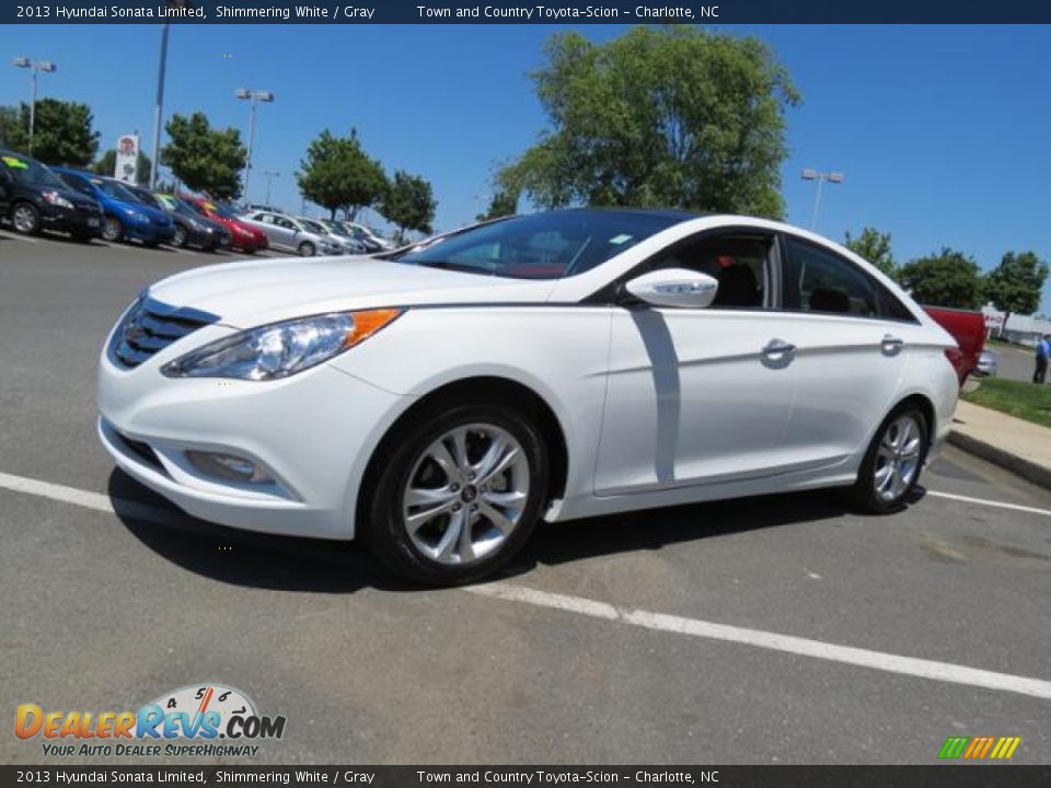 2013 Hyundai Sonata Limited Shimmering White / Gray Photo #3