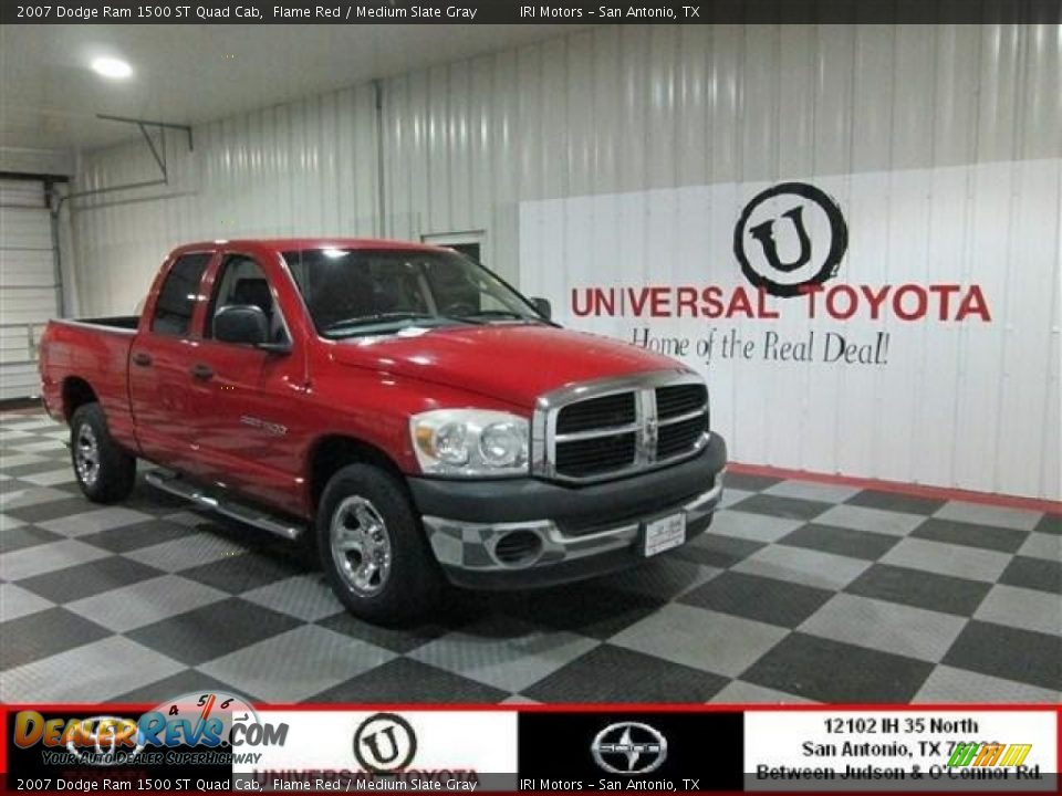2007 Dodge Ram 1500 ST Quad Cab Flame Red / Medium Slate Gray Photo #1