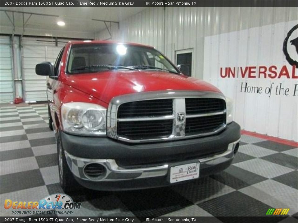 2007 Dodge Ram 1500 ST Quad Cab Flame Red / Medium Slate Gray Photo #2