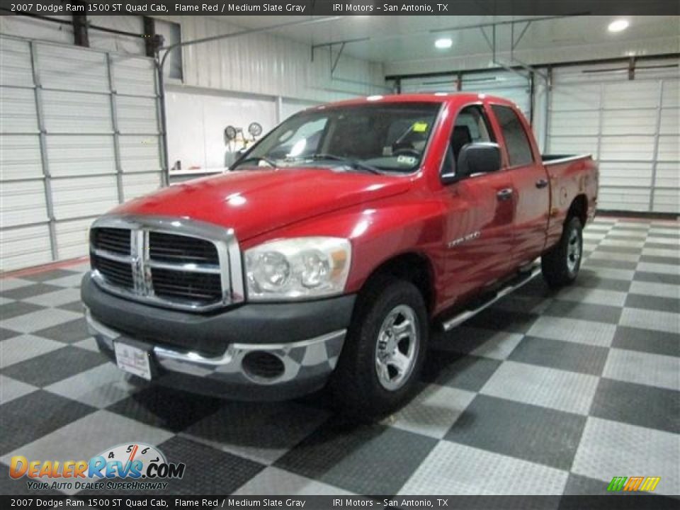 2007 Dodge Ram 1500 ST Quad Cab Flame Red / Medium Slate Gray Photo #3