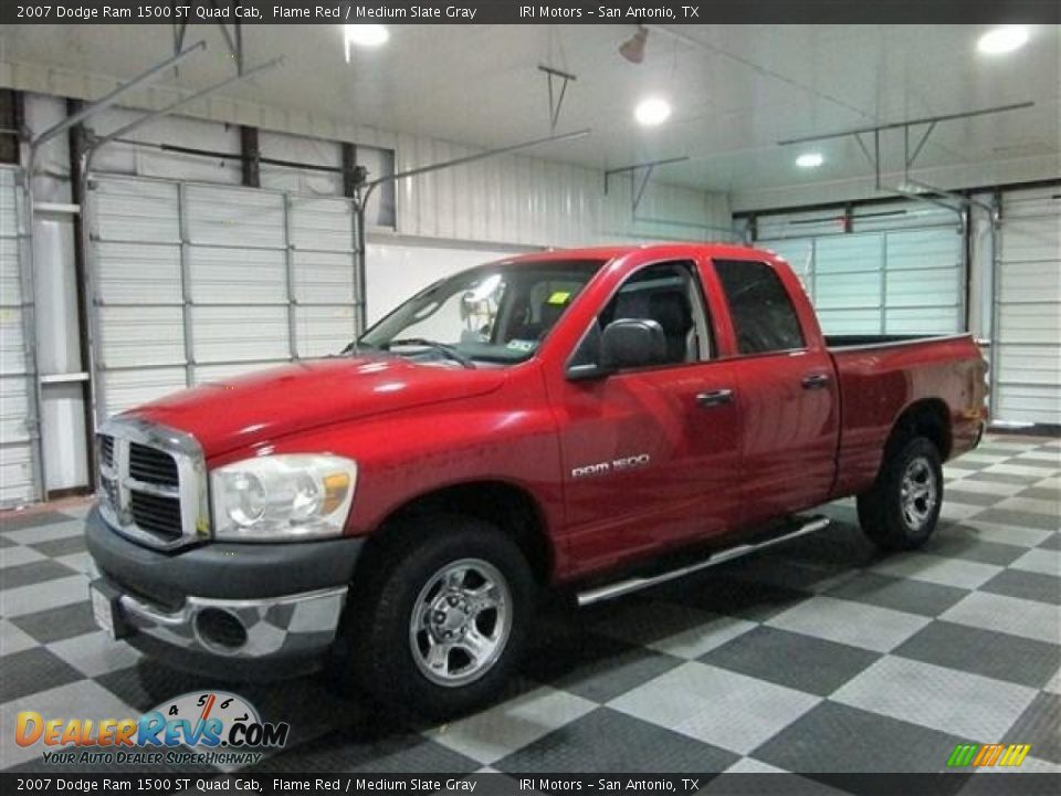 2007 Dodge Ram 1500 ST Quad Cab Flame Red / Medium Slate Gray Photo #4