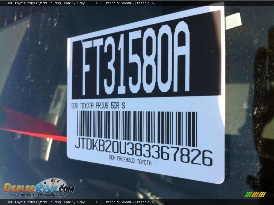 2008 Toyota Prius Hybrid Touring Black / Gray Photo #21