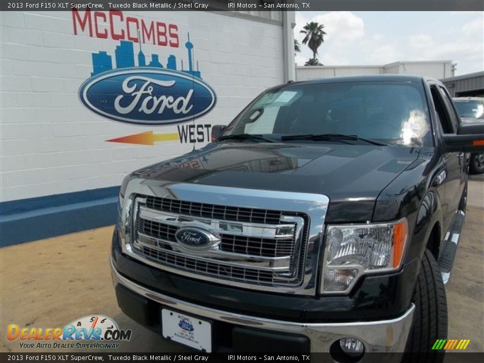 2013 Ford F150 XLT SuperCrew Tuxedo Black Metallic / Steel Gray Photo #1