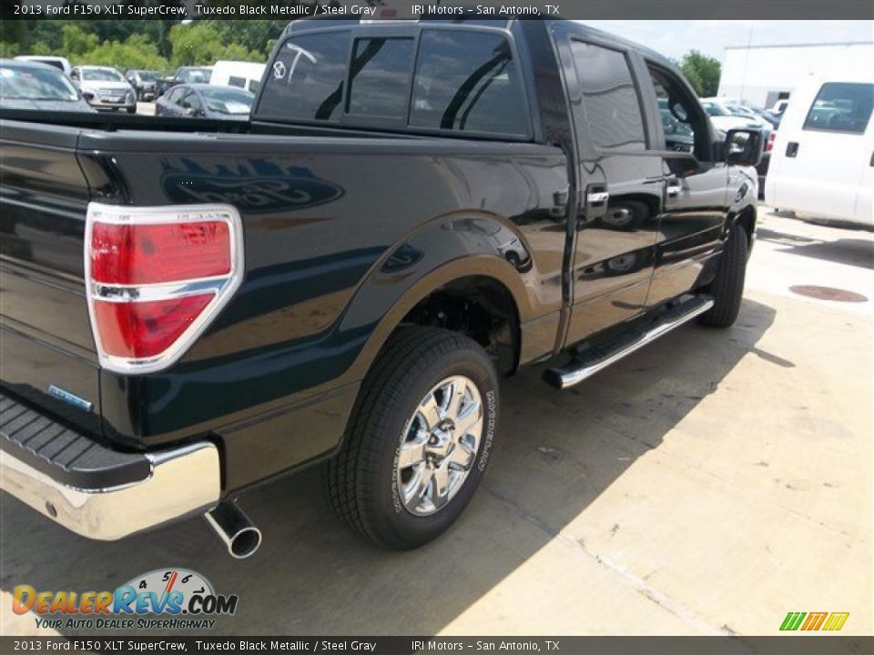 2013 Ford F150 XLT SuperCrew Tuxedo Black Metallic / Steel Gray Photo #7