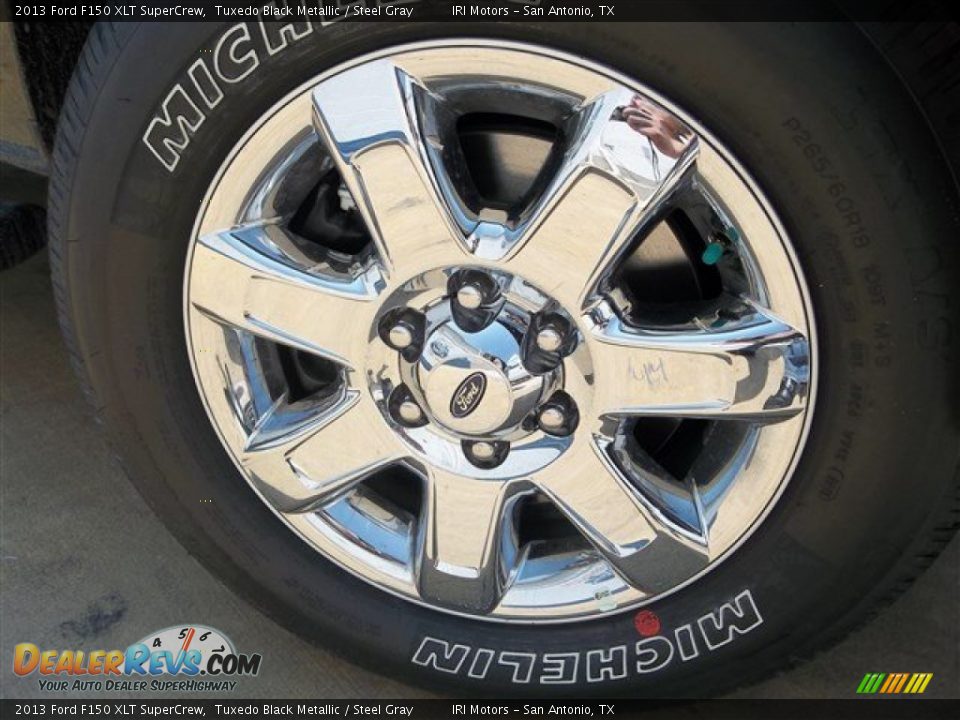 2013 Ford F150 XLT SuperCrew Tuxedo Black Metallic / Steel Gray Photo #9
