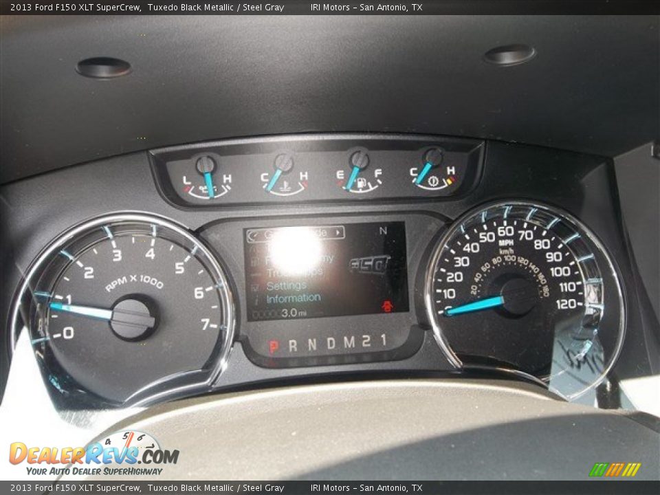 2013 Ford F150 XLT SuperCrew Tuxedo Black Metallic / Steel Gray Photo #14