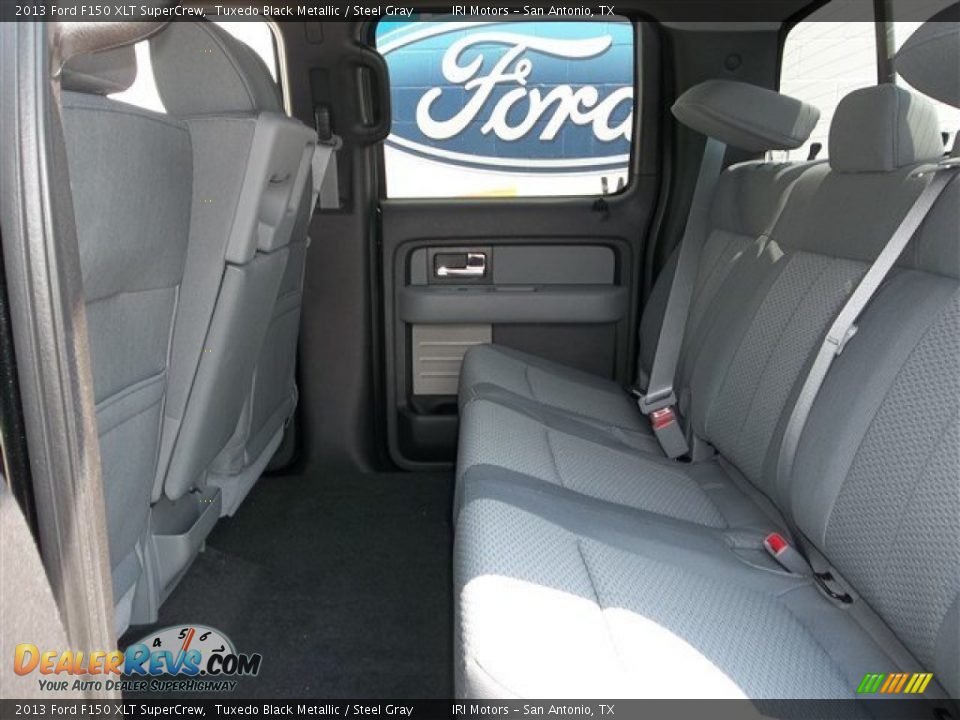 2013 Ford F150 XLT SuperCrew Tuxedo Black Metallic / Steel Gray Photo #19