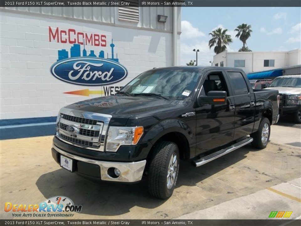 2013 Ford F150 XLT SuperCrew Tuxedo Black Metallic / Steel Gray Photo #1
