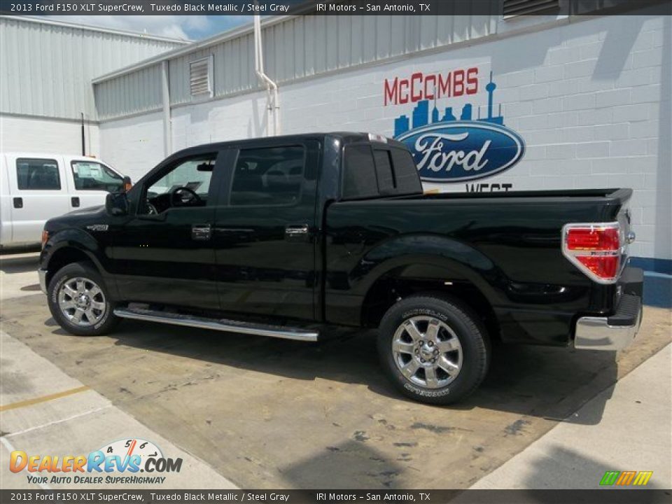 2013 Ford F150 XLT SuperCrew Tuxedo Black Metallic / Steel Gray Photo #3