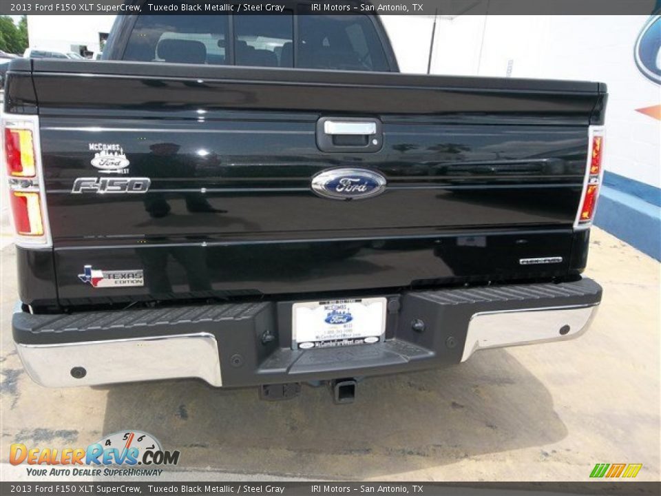 2013 Ford F150 XLT SuperCrew Tuxedo Black Metallic / Steel Gray Photo #4