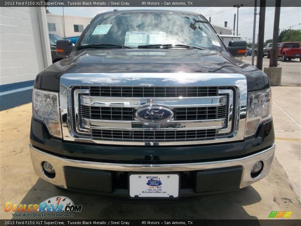 2013 Ford F150 XLT SuperCrew Tuxedo Black Metallic / Steel Gray Photo #7