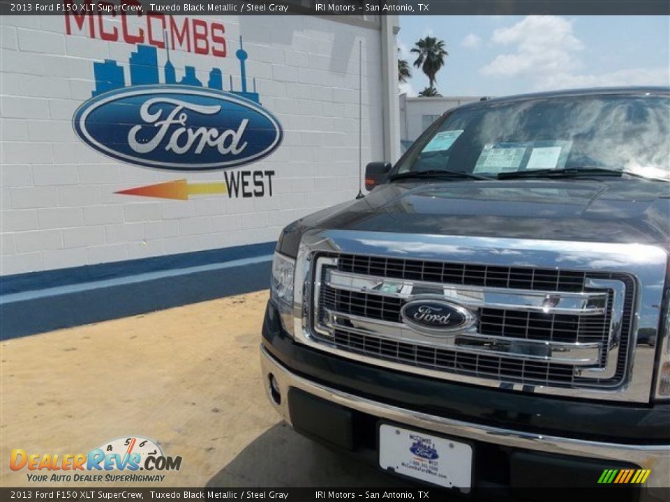 2013 Ford F150 XLT SuperCrew Tuxedo Black Metallic / Steel Gray Photo #8