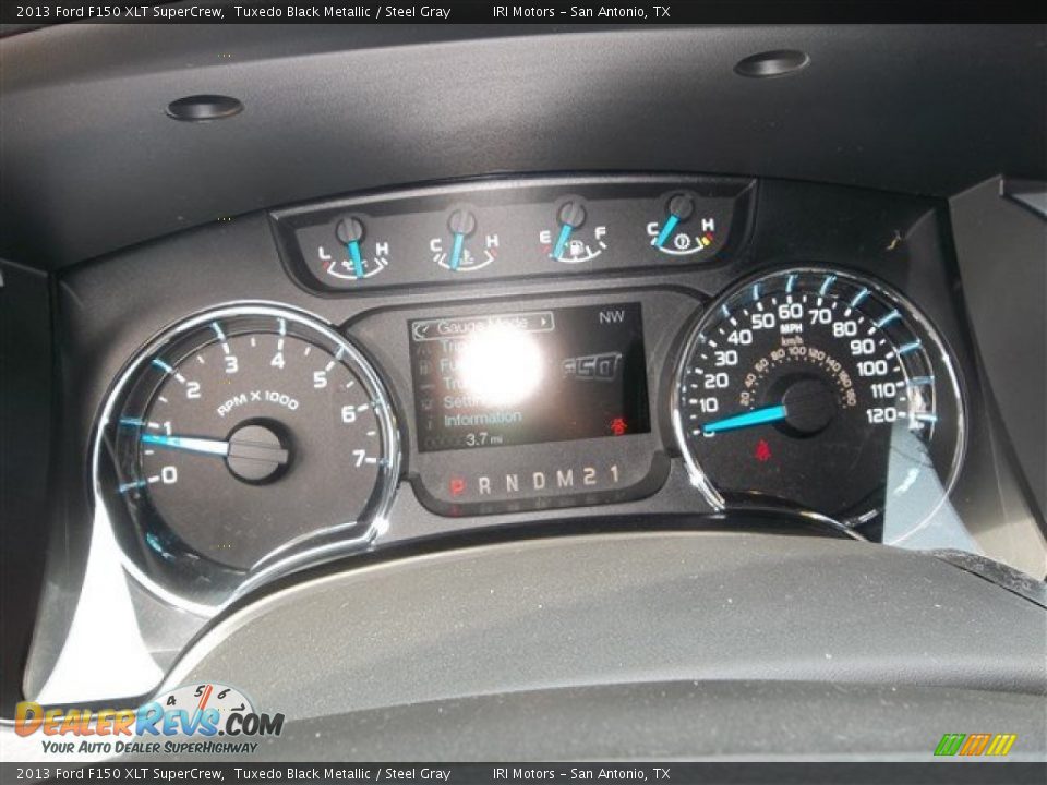 2013 Ford F150 XLT SuperCrew Tuxedo Black Metallic / Steel Gray Photo #12